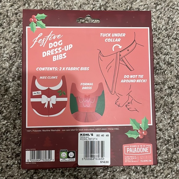 Festive Dog Dress-Up Christmas Bibs (2 pack) - Picture 4 of 4